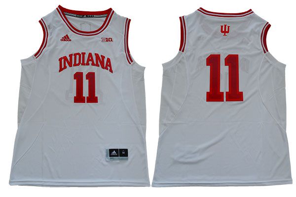 Men Indiana Hoosiers 11 Isiah Thomas White Adidas NBA NCAA Jerseys
